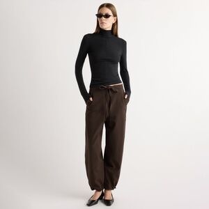 Modern Citizen Danielle Drawstring Barrel-Leg Pant Size LChocolate / L